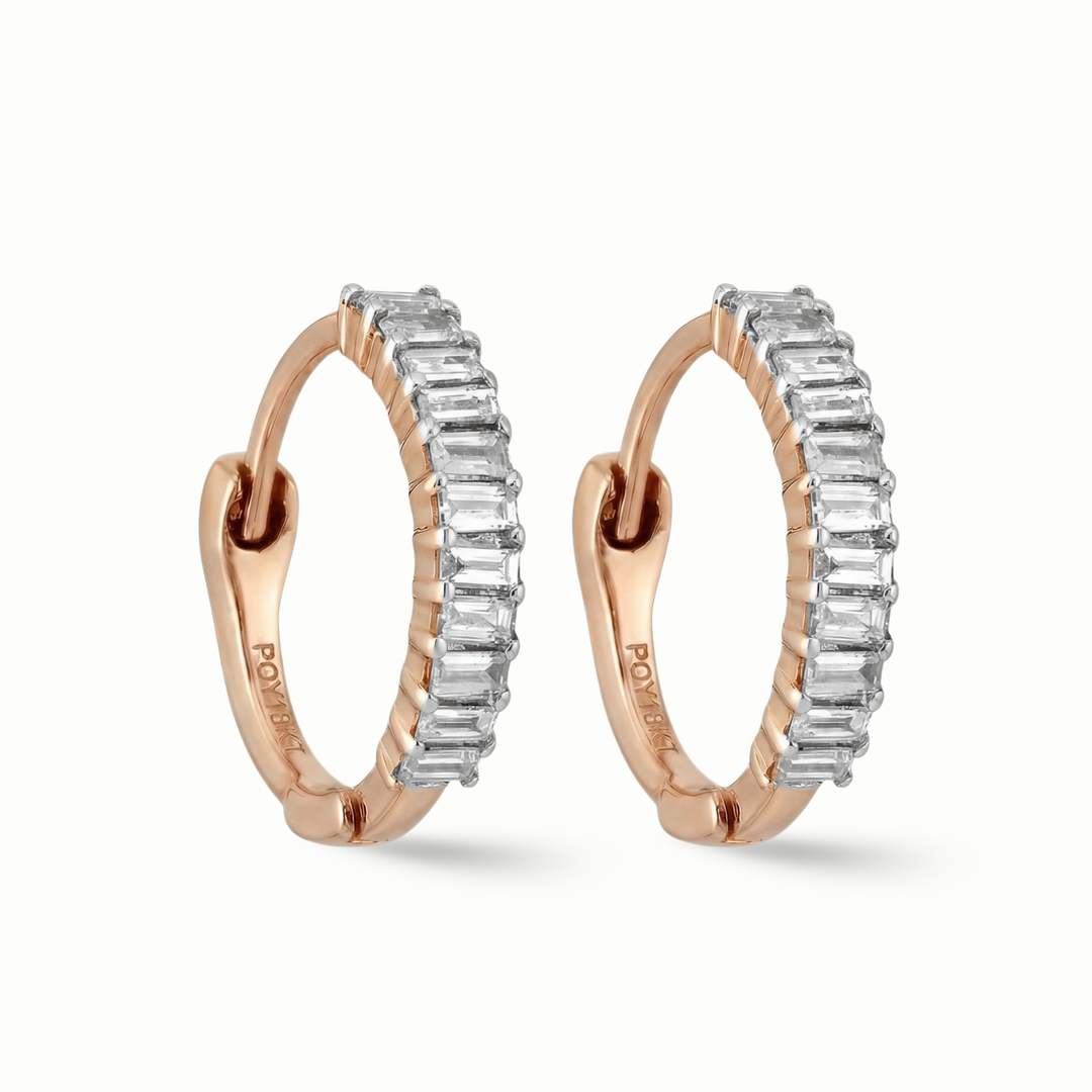 Timeless essentials Baguette Diamond Huggies