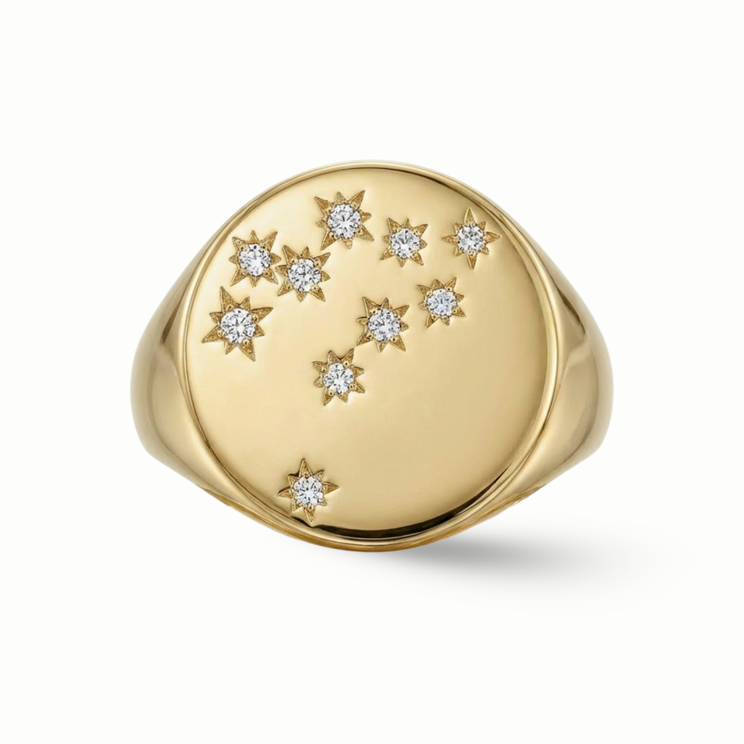 Zodiac Constellations Pinky Ring