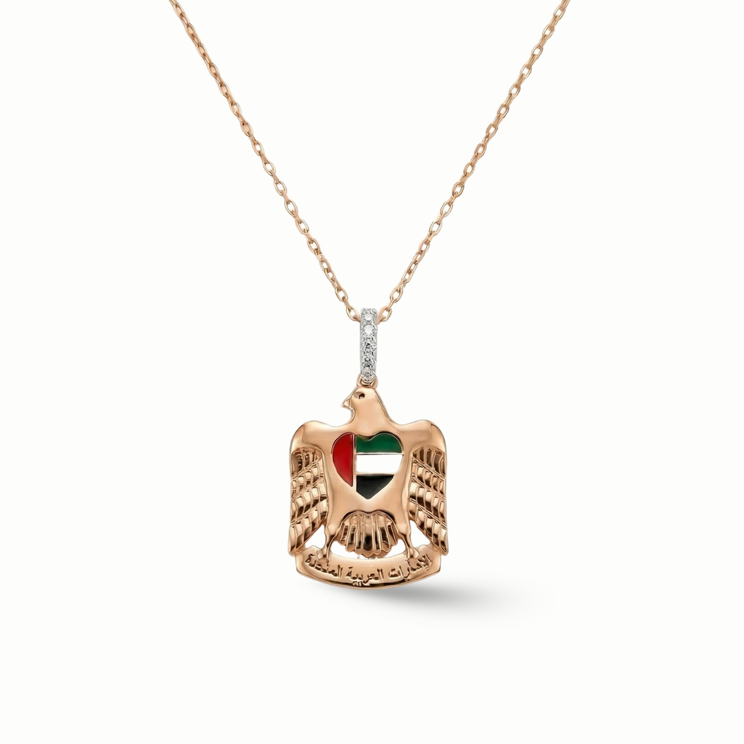 UAE Falcon Enamel Necklace