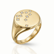 Zodiac Constellations Pinky Signet Ring