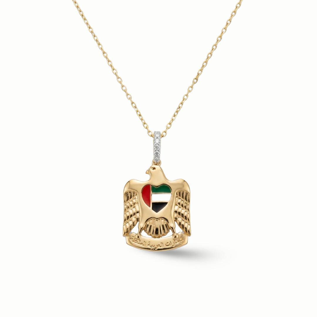 UAE Falcon Enamel Necklace