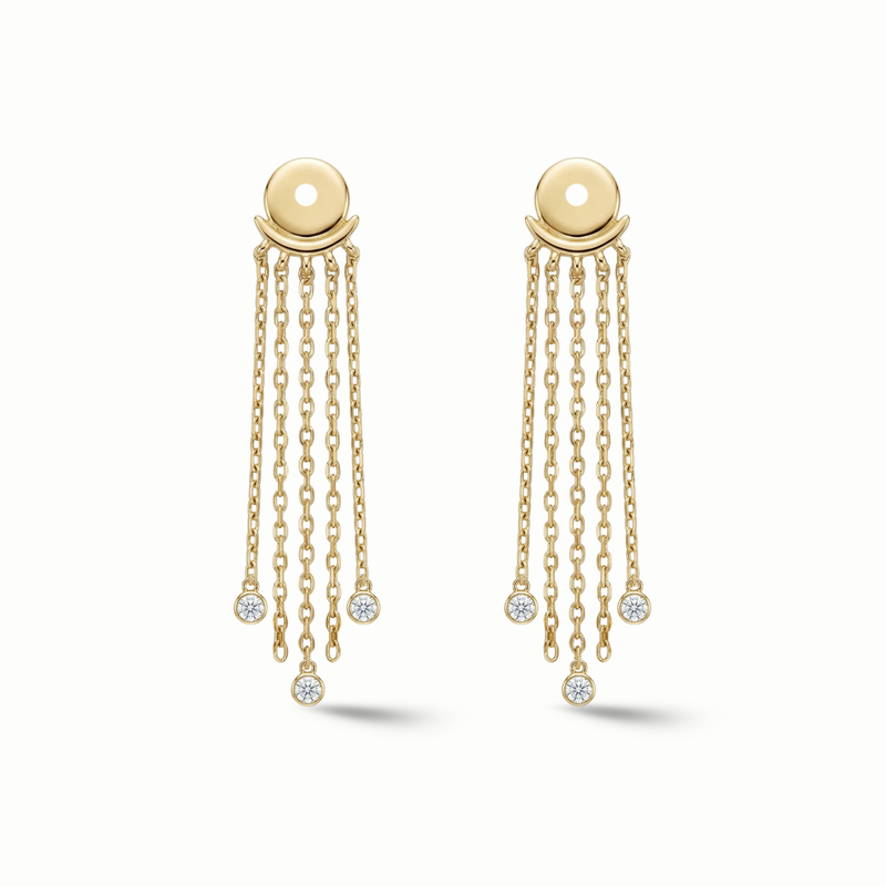 Diamond Cascade Chain Ear Jacket