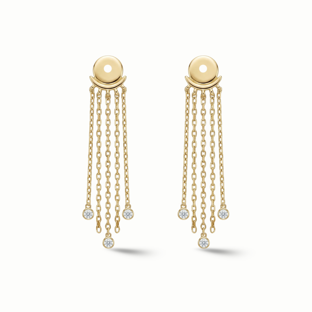 Diamond Cascade Chain Ear Jacket