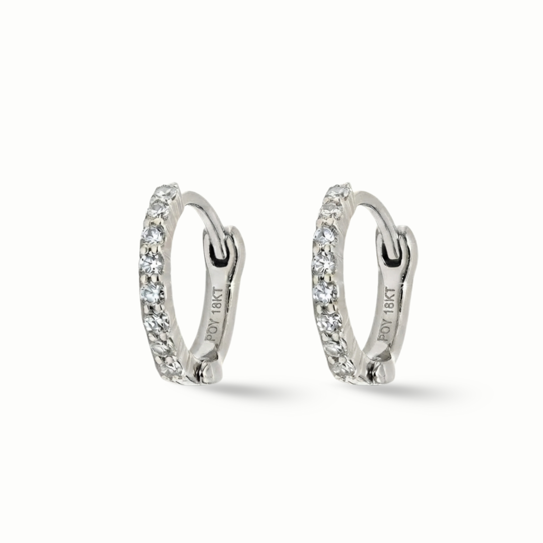 Pave Simple Diamond Huggies