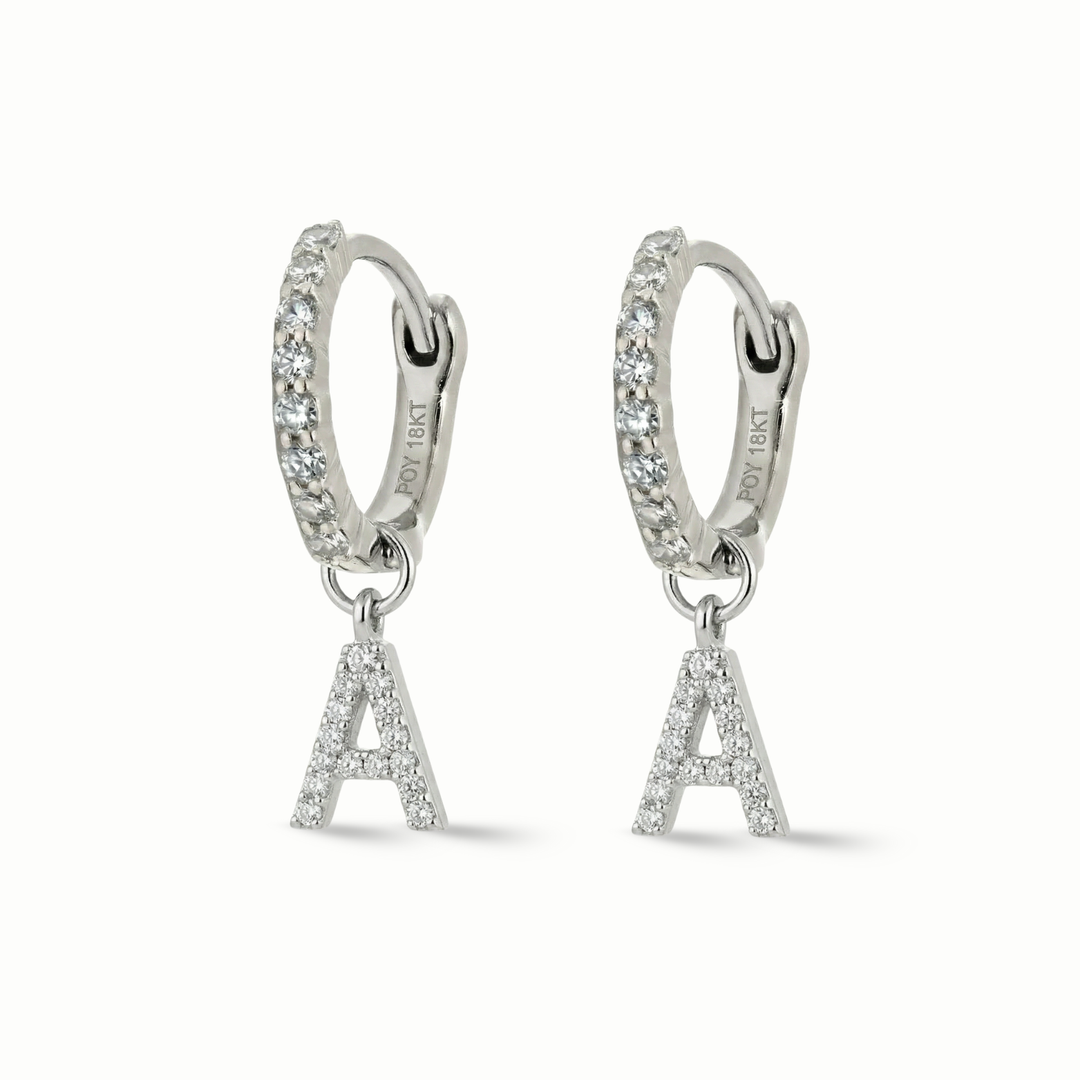 Pave Simple Diamond Huggies