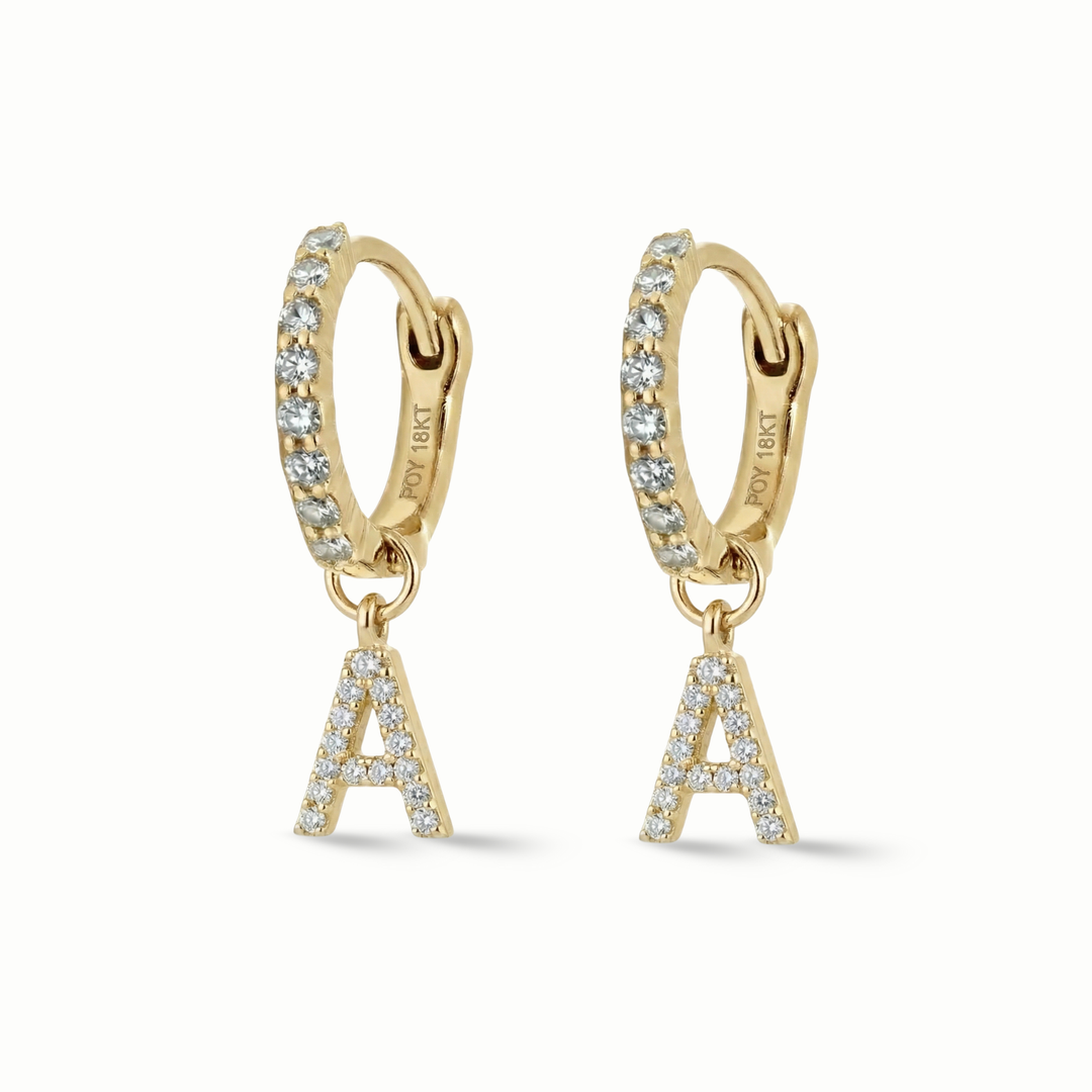 Pave Simple Diamond Huggies