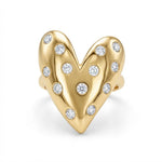 Load image into Gallery viewer, The Ultimate Indulgence 18K gold heart diamond statement ring with 0.70 carat diamonds available in yellow gold, rose gold and white gold