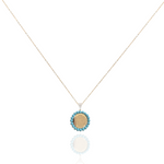 Load image into Gallery viewer, Etched Turquoise Coin Necklace

