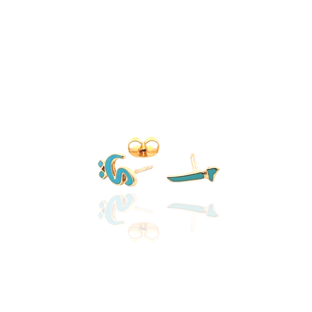 Sentiments Enamel Alphabet Ear Studs