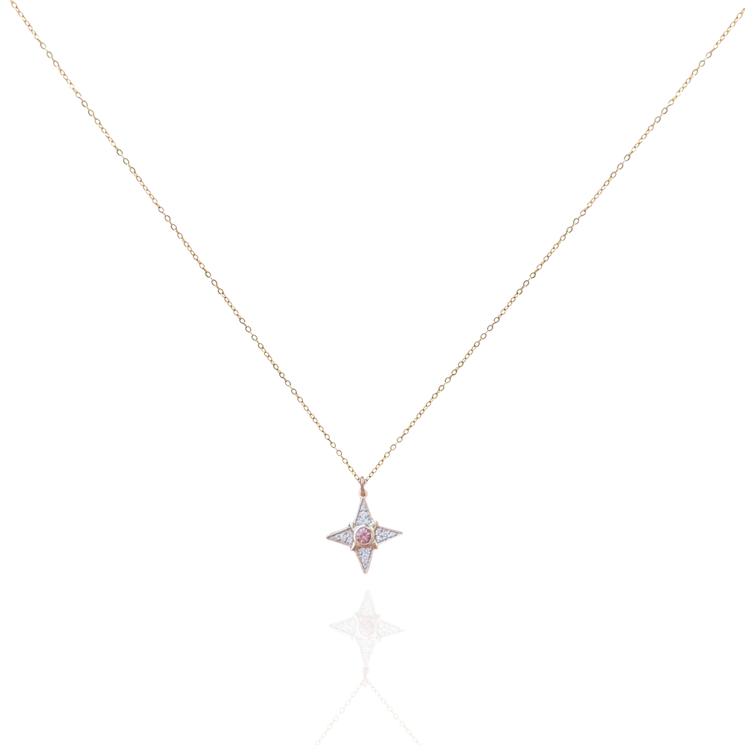 Zeeana Star With Birthstone Necklace