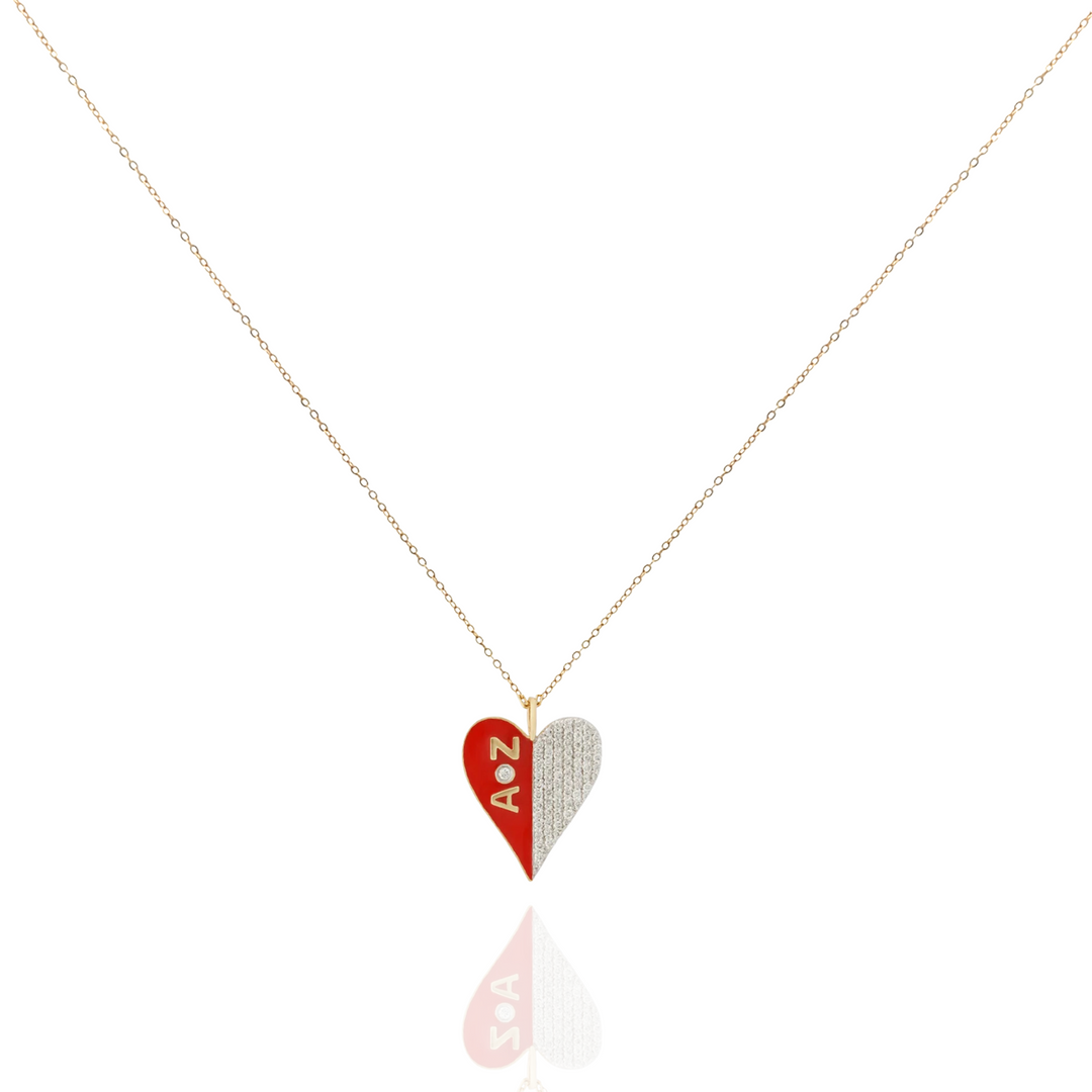 Amour Enamel and Diamonds Necklace
