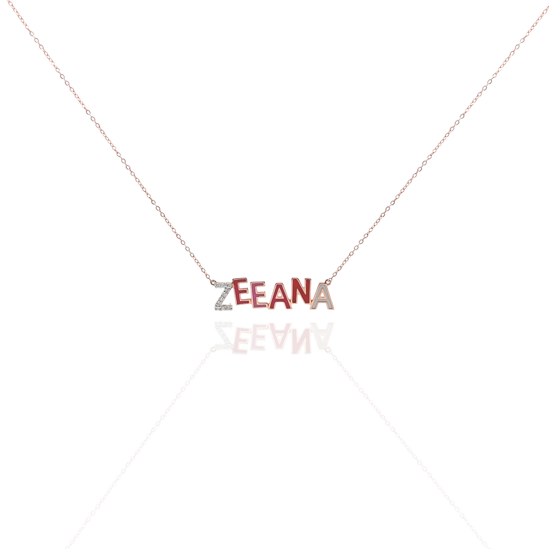 Rainbow Diamond and Enamel Necklace