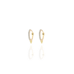 Load image into Gallery viewer, Pave Simple Spikes Diamond Huggies
