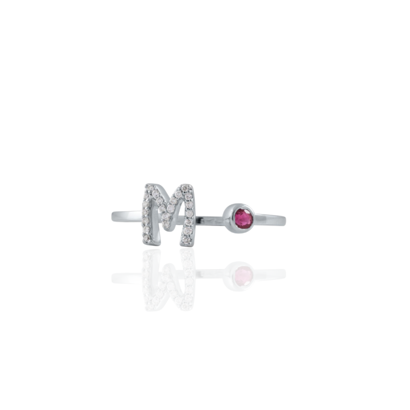 Sentiments Alphabet and Birthstone Ring
