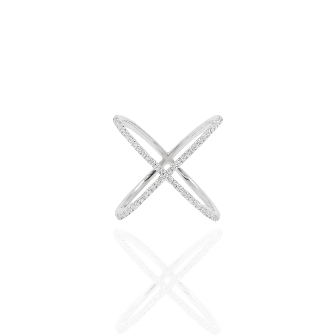 Crossover Diamond Ring