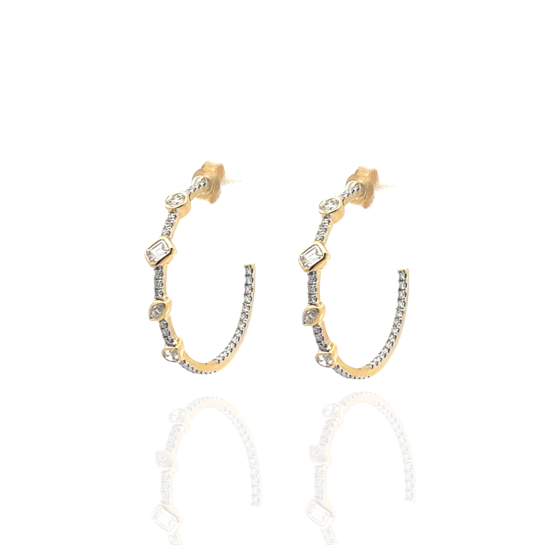 Pave Statement Multi Diamond Hoops