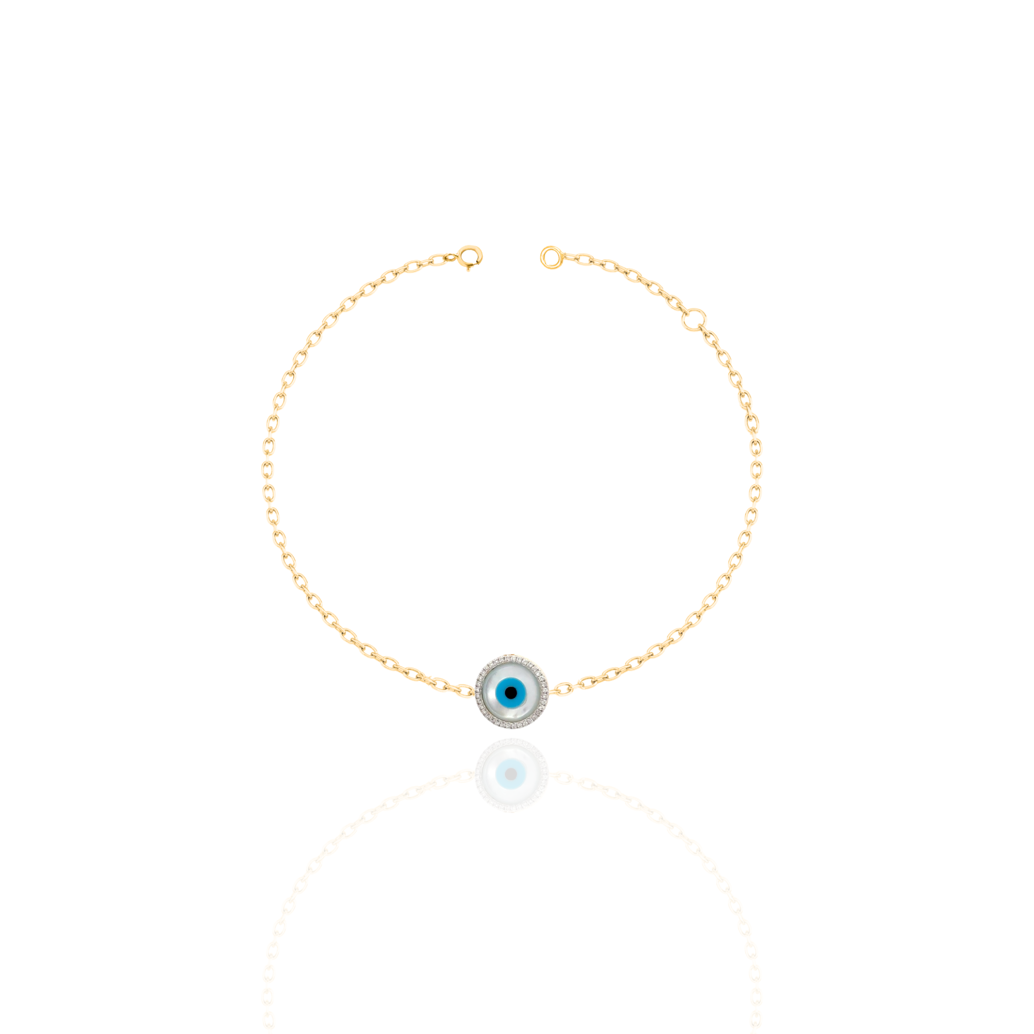 Protection Bezel Evil Eye Bracelet