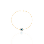Load image into Gallery viewer, Protection Bezel Evil Eye Bracelet
