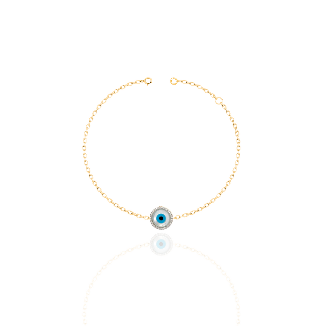 Protection Bezel Evil Eye Bracelet