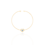 Load image into Gallery viewer, Protection Bezel Evil Eye Bracelet
