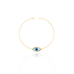 Load image into Gallery viewer, Protection Bezel Evil Eye Bracelet
