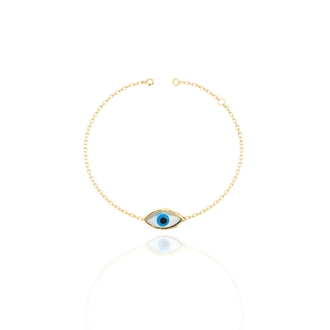 Protection Bezel Evil Eye Bracelet