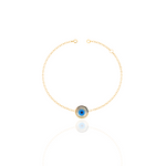 Load image into Gallery viewer, Protection Bezel Evil Eye Bracelet
