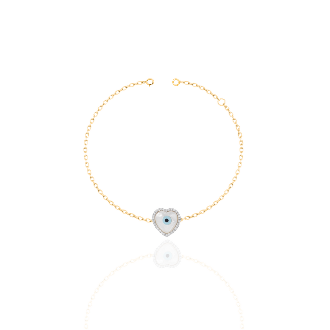 Protection Bezel Evil Eye Bracelet